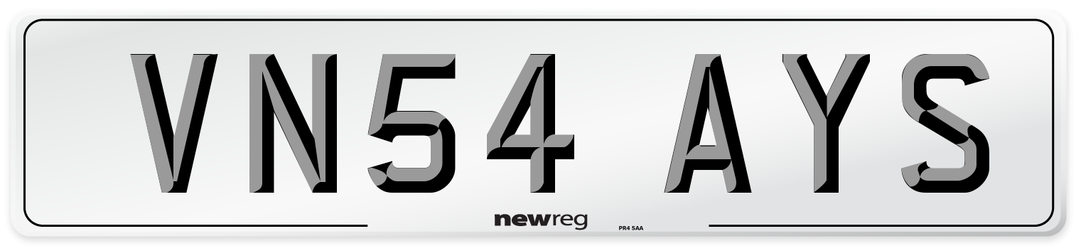 VN54 AYS Number Plate from New Reg